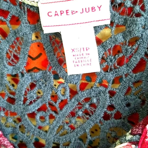 Aeropostale Romper shorts floral print lace back gray black red scoop neck - Picture 8 of 9